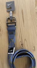 Image of Nike Men's G Flex Woven Stretch Weave Belt, Blue/Yellow. RRP £45.