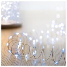 Image of 200 LED Solar Microbrights Pinwire Lights, Cool White, 19.9m - LS201200CW