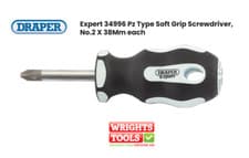 Image of Draper 34996 Expert Pz Type No:2 x 38mm Soft Grip Screwdrivers