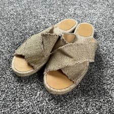 Image of Castaner Womens Palmera Espadrille Sandals Size 40 EU 7.5 UK Beige Gold Glitter
