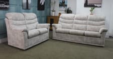 Image of G Plan | Malvern | Static 3 + 2 Seater Sofas | Lydia Blush Fabric | RRP £3564