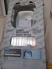 Image of Wickes Single Bowl Sink. Right Hand Driner. Stainless Steel