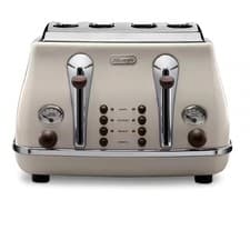 Image of Delonghi Icona Vintage 4 Slice Toaster in Beige - CTOV4003BG