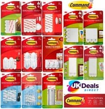 Image of 3M Command Strips Picture Frame Hanging Wall Hooks Hanger & Clips Damage Free