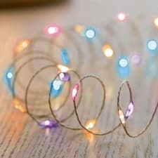 Image of 100 LED rainbow coloured pin lights xmas OUTDOOR INDOOR TIMER + batteries