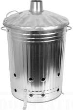 Image of 90 Litre Galvanised Metal Incinerator with Lid and Legs