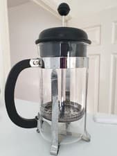Image of Press Cafetiere Black 350ml 3 Cup Coffee Maker Glass Stainless Stee