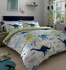Image of Dinosaur DIno Duvet Cover Reversible Childrens Bedding Set Single Double