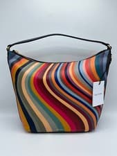 Image of PAUL SMITH SWIRL Women's Leather stripe HOBO Tote hand shoulder BAG