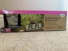 Image of Smart Garden Windowsill Herb Pots - Galvanised steel Pots (Set of 3)