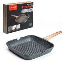 Image of Griddle Grill Pan Non-Stick Marblestone Forged Aluminium Induction Safe