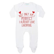 Image of Liverpool Not only am I perfect Romper Sleepsuit Bodysuit Football Fan Gift
