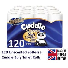 Image of 3 Ply Soft Quilted120 Non Scented Toilet Rolls 60 x 2 Original Toilet Roll Bulk