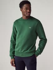 Image of Lacoste Green Classic Fit Brushed Fleece Sweatshirt