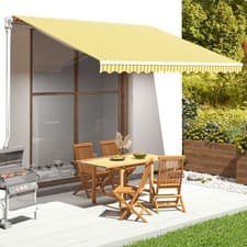 Image of Retractable Awning Manual Outdoor Garden Canopy Patio terrace Sun Shade Shelter