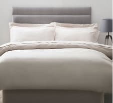 Image of Belledorm Ivory Plain Dye 200 Thread Count Egyptian Cotton Duvet Cover - DOUBLE