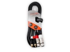 Image of 2 x Female XLR to 2 x RCA Gold Phono Plug Twin Lead / Audio Signal Patch Cable