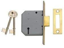Image of UNION - 2177 3 Lever Mortice Deadlock Satin Chrome 77.5mm 3in Box