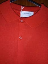Image of John Smedley merino wool / cotton Payton ruby red Polo Shirt Size Small BNWT