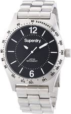 Image of NEW UNISEX SUPERDRY WATCH BLACK DIAL EASY READ STAINLESS STEEL BRACELET
