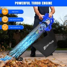 Image of 3000W 3 in 1 Garden Vacuum for Leaves Leaf Vacs Blower Hoover Long 10m Cable UK