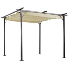Image of 3x3m Outdoor Pergola Metal Gazebo Porch Awning Retractable Canopy Outsunny