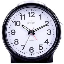 Image of Acctim Elsie Analogue Alarm Clock Non Ticking Sweep Quartz Luminous Hands