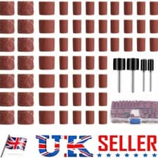 Image of 104Pcs Sanding Band Drum Sleeve 60 120 320 Grit 4 Mandrel For Dremel Rotary Tool