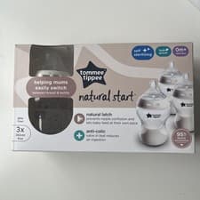 Image of Tommee Tippee Natural Start Anti-Colic Baby Bottles 260ml Pack of 3 New & Sealed