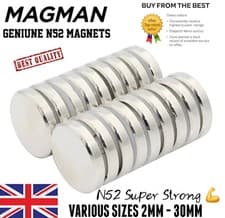 Image of Strong Neodymium N52 Fasteners Strong Various Size 2-40mm DIY Craft Magnet Disks