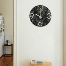 Image of Elegant Marble Wall Clock for Home and Office - Silent with Large Numbers