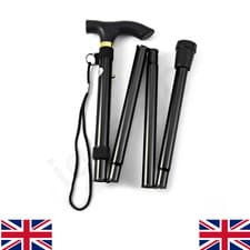 Image of Lightweight Easy Folding Aluminium Walking Stick Cane Height Adjustable