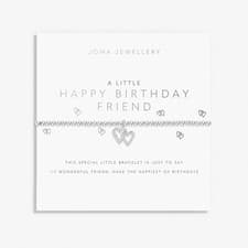 Image of Joma Silver Plated Beaded Bracelet A Little HAPPY BIRTHDAY FRIEND + Gift Bag