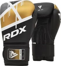 Image of RDX F7 Ego Boxing Gloves 14oz Black And Gold Perfect Fit Adjustment Strap