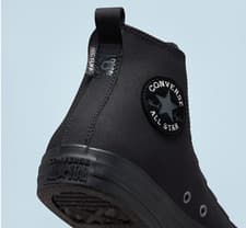 Image of Converse CTAS Hi Top TecTuff Water Resistant Canvas Trainers Black Grey A00762C