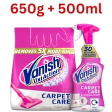Image of Vanish Gold Oxi Action Carpet & Rug Deep Cleaner Bundle 650g Powder 500ml Spray