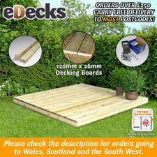 Image of Reject Value Garden Decking Kits Multiple Sizes 120mm x 26mm 1.8m to 4.8m