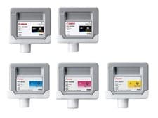 Image of 5 X Original Ink Canon iPF810 iPF815 iPF820 iPF825 / PFI-303 MBK BK C M Y Set