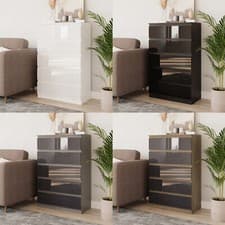 Image of Gloss 5 Drawer Skagen High Wooden Bedroom Chest Cabinet No Handle Drawer Storage
