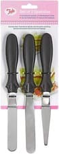 Image of Tala Stainless Steel Set Of 3 Icing Spatulas With Black Handles 10A11004