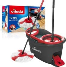 Image of Vileda Turbo 2in1 Microfibre Mop and Bucket Set, Spin Mop for Cleaning Floors