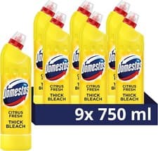 Image of Domestos Citrus Fresh Thick Bleach Eliminates 99.9% of Bacteria 9x 750 ml