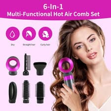 Image of Hair Dryer Brush Blow Dry Hair Brush 6 in 1 Detachable Hair Dryer Hot Air Style