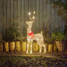 Image of 80cm Light up Gold Glitter Twist Christmas Reindeer with 80 Warm White LEDs