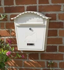 Image of Burg-Wachter MB01 Lockable White Wall-Mounted Post Box - Weatherproof Design