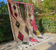 Image of Moroccan shag rug, beniourain, home decor berber rug handmade wool rug, boho rug