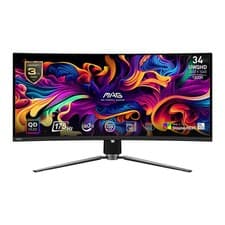 Image of 34" MSI MAG 341CQP QD-OLED Monitor, 1800R, OLED, 3440x1440, 175Hz, 0.3ms, FreeSy