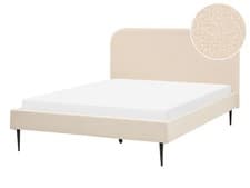Image of Boucle EU Double Size Bed Beige FLAYAT
