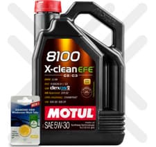 Image of Motul 8100 X-Clean EFE 5W-30 Fully Syn Engine Oil 5 Litre 5L + 5L SCREENWASH TAB