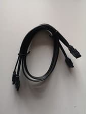 Image of SATA Data Cable 50cm 7 Pin to 7 Pin Flat Black SSD HDD Lead 3 Pack